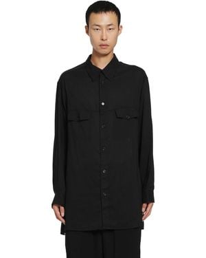 Yohji Yamamoto Chest Panel Pocket Blouse - Black