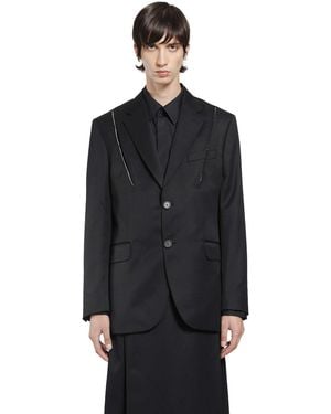 Simone Rocha Structured Slash Blazer With Daisy - Black