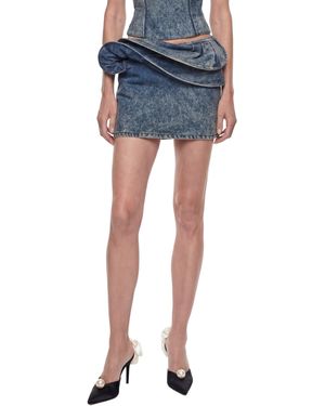 Magda Butrym Rose Detail Mini Skirt - Blue