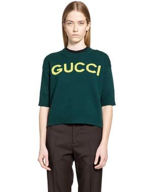 Gucci Intarsia Wool Top - Green