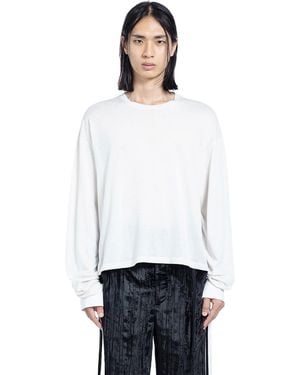 Ann Demeulemeester Emiliuis Sketch Print Long Sleeve T-Shirt - White