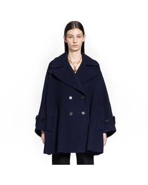 Chloé Oversized Double-Breasted Coat - Blue