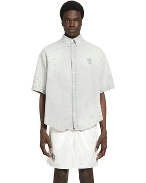 Acne Studios Mended Denim Shirt - White
