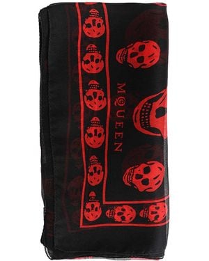 McQueen Classic Skull Scarf - Red