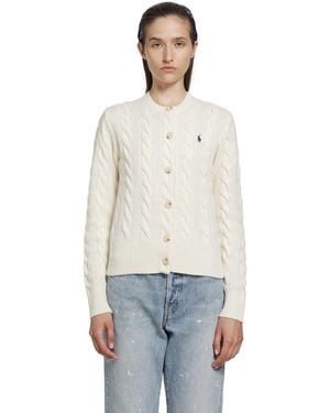 Polo Ralph Lauren Cable-Knit Wool-Cashmere Cardigan - White