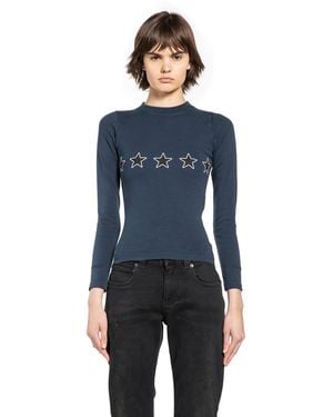 Balenciaga Top Rating Long Sleeve Fitted Top - Blue