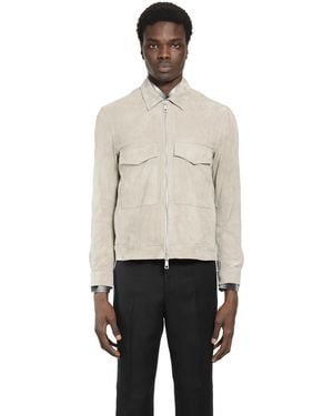 Giorgio Brato Leather Zip-Up Jacket - Natural