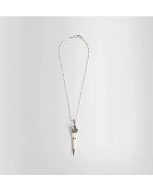 KD2024 Pendant Skull Kannibal Horn Necklace - White