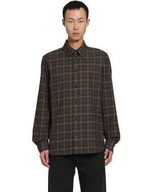Burberry Check Cotton Shirt - Black