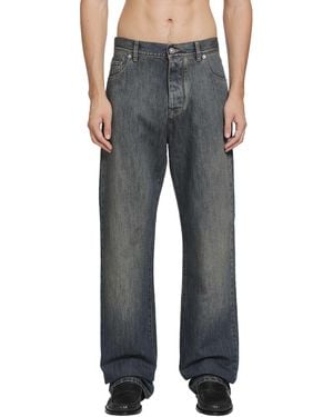 Fendi Washed Denim Long Jeans - Gray