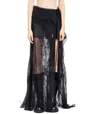 Ann Demeulemeester Lona X-Long Asymmetric Apron - Black