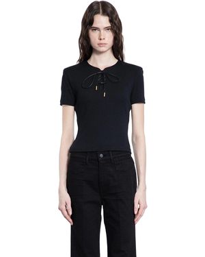 Givenchy Rib Jersey Lace-Up Top - Black