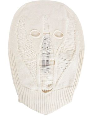ニットキャップ・ビーニー Rick Owens White Merino Wool Balaclava Skull Rick Owens White merino wool balaclava skull | TheDoubleF