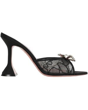 AMINA MUADDI Rosie Lace Slipper 95 Mules - Black