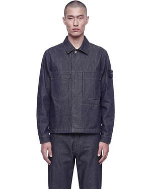 Stone Island 4100006 Denim Coach Jacket - Blue