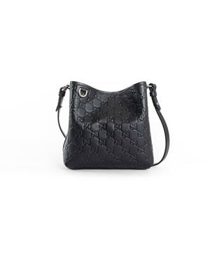 Gucci Gg Emblem Small Bucket Bag - Black