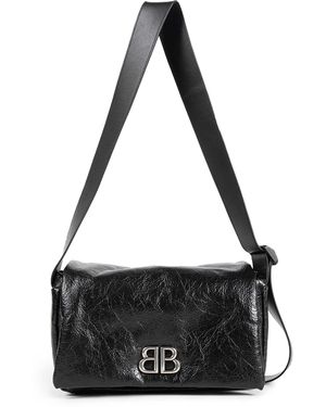 Balenciaga Monaco Flap Messenger Bag - Black