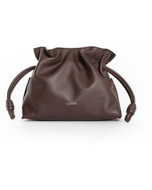 Loewe Mini Flamenco Clutch In Nappa Calfskin - Brown