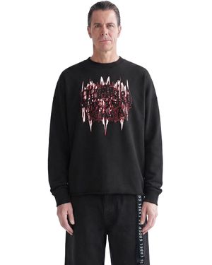 44 Label Group Felpa Girocollo Effetto Distressed - Black