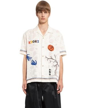 KHOKI Camicia Ricamata A Mano - White