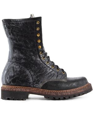 Visvim Scout Plain Toe Boots Hi-Folk - Black