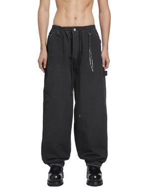 MASTERMIND WORLD Stonewashed Wide Easy Pantier Trousers - Black