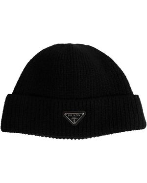 Prada Wool And Cashmere Beanie - Black
