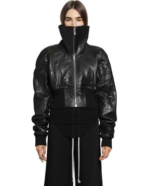 Rick Owens Tower Dracuflight Cropped Bomber - Black