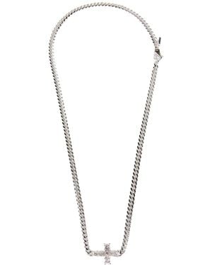 Emanuele Bicocchi Notre Dame Cross Chain Necklace - Metallic