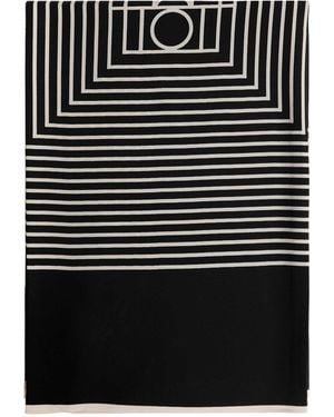 TOTEME Centered Monogram Silk Scarf - Black