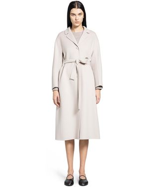 Max Mara Flared Wool Coat - White