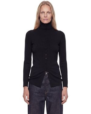 TOTEME Fitted Polo Cardigan - Black