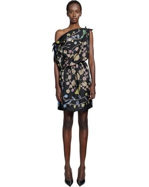 Versace Printed Silk Twill Mini Dress - Black