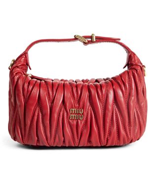 Miu Miu Matelassé Nappa Leather Pouch - Red