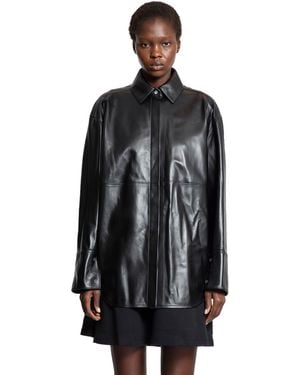 Loewe Camicia In Nappa Di Pelle Di Agnello - Black