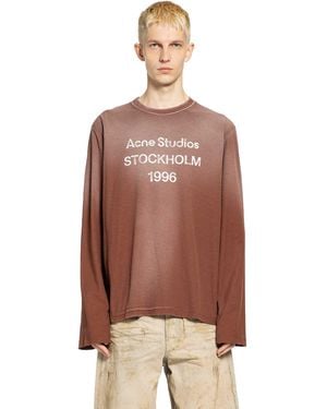 Acne Studios 1996 Logo Long Sleeve T-Shirt - Brown