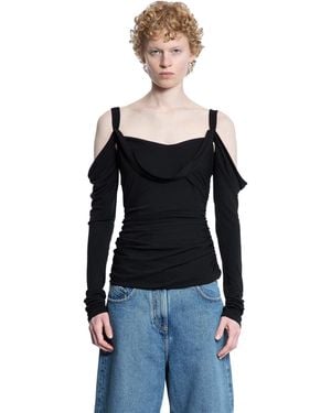 The Attico Crêpe Viscose Top - Black