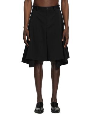 Comme des Garçons Peplum Wool Shorts - Black