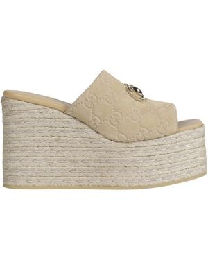 Gucci Gg Suede Espadrilles - Gray