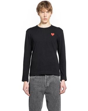 COMME DES GARÇONS PLAY Heart Cotton Long Sleeve T-Shirt - Black