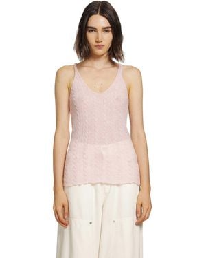 Haikure Lois Semi-Sheer Tank Top - Pink