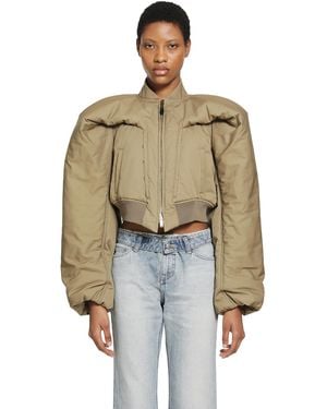 McQueen Cropped Bomber Jacket - Natural