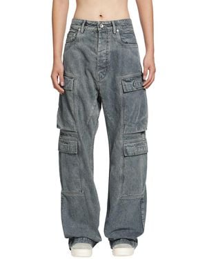 Rick Owens Tower Cargo Jeans - Grey