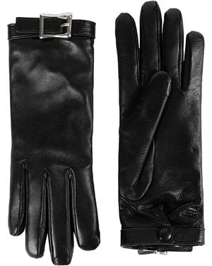 Ann Demeulemeester Arly Gloves With Buckle - Black