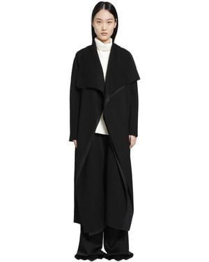 RETORI Double Wool Shawl Collar Coat - Black