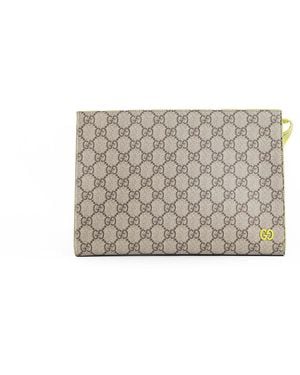 Gucci Gg Supreme Canvas Small Pouch - Grey