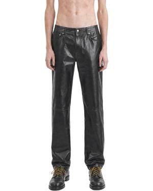 MM6 by Maison Margiela Leather-Effect Trousers - Grey