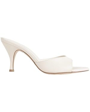 Aeyde Samia Stiletto Mules - White