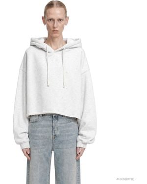 Golden Goose Star Oversize Cropped Hoodie - White