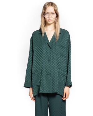 Gucci Gg Silk Jacquard Shirt - Green
